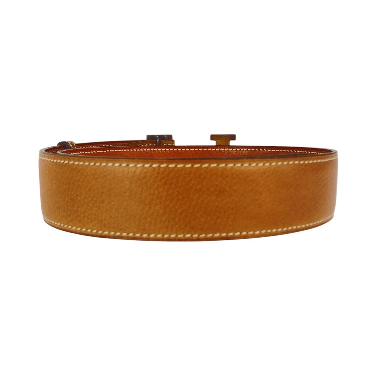 Hermes H Belt Constance Brown Camel Gold Leather — view 2