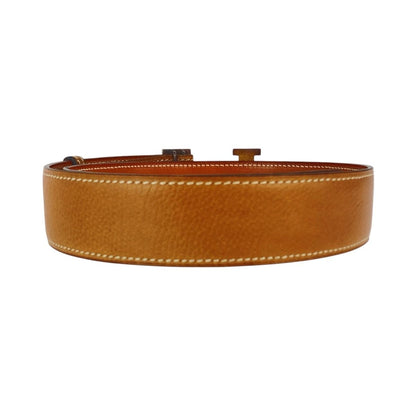 Hermes H Belt Constance Brown Camel Gold Leather — view 2