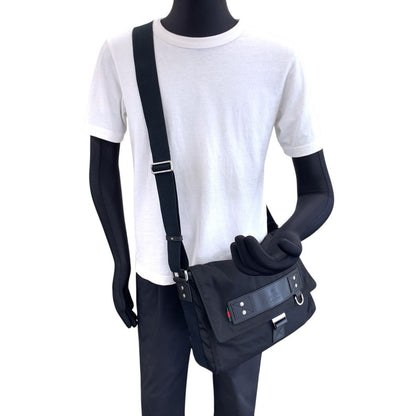 Gucci Sherry Line Shoulder Bag Black Silver Nylon Leather — view 7
