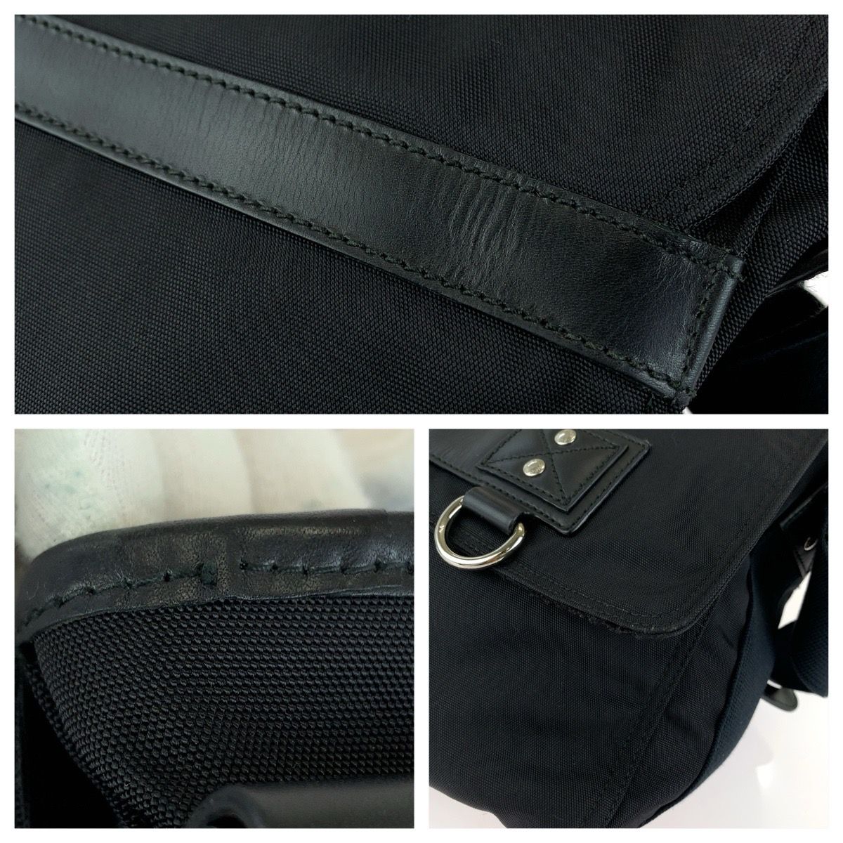 Gucci Sherry Line Shoulder Bag Black Silver Nylon Leather — view 6