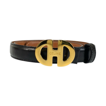 Celine Belt Black Gold Leather