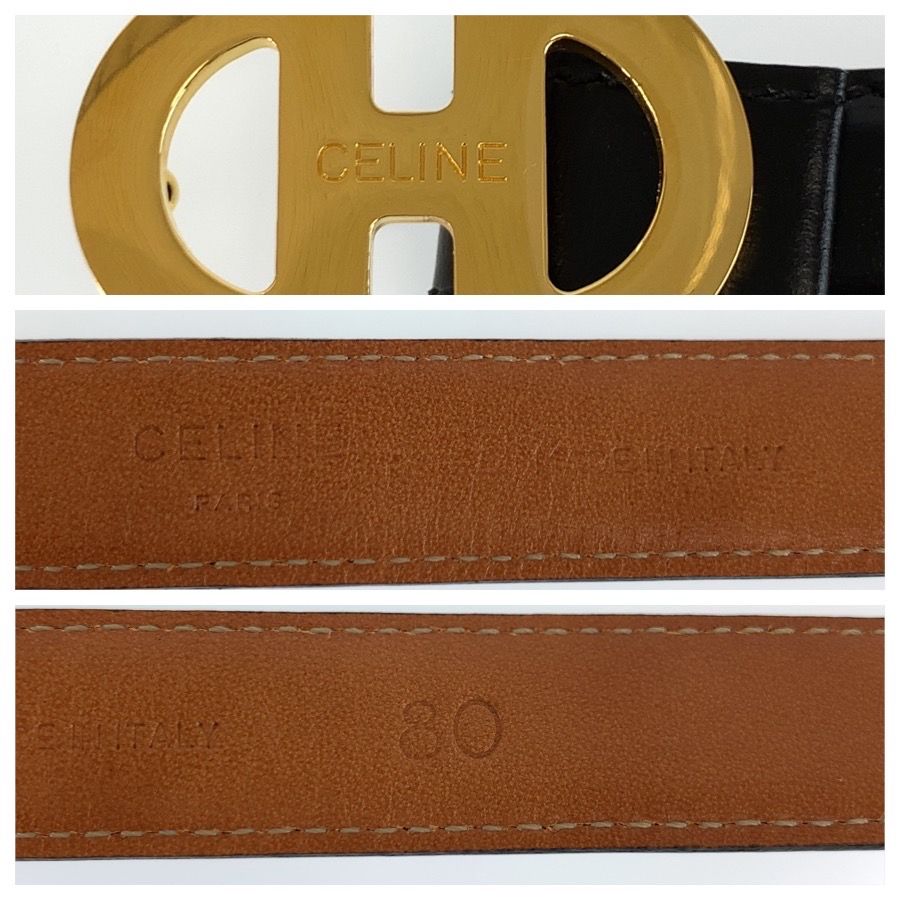 Celine Belt Black Gold Leather — view 7