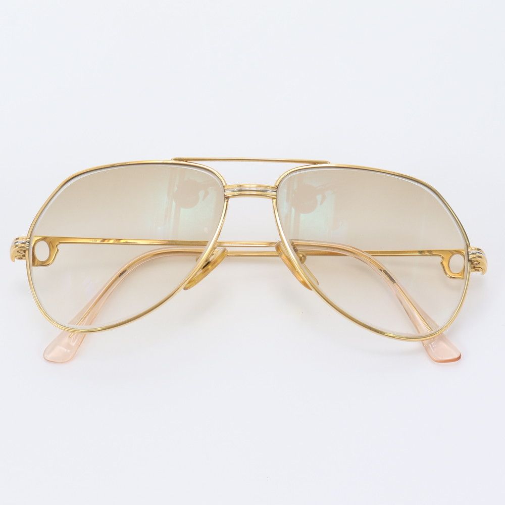 Cartier Trinity Double Bridge Sunglasses Eyewear Gold