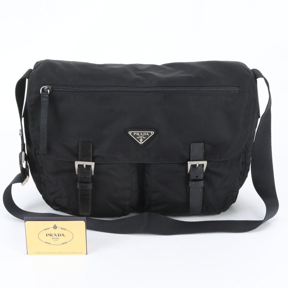 Prada Tessuto Nylon Shoulder Bag Crossbody Messenger