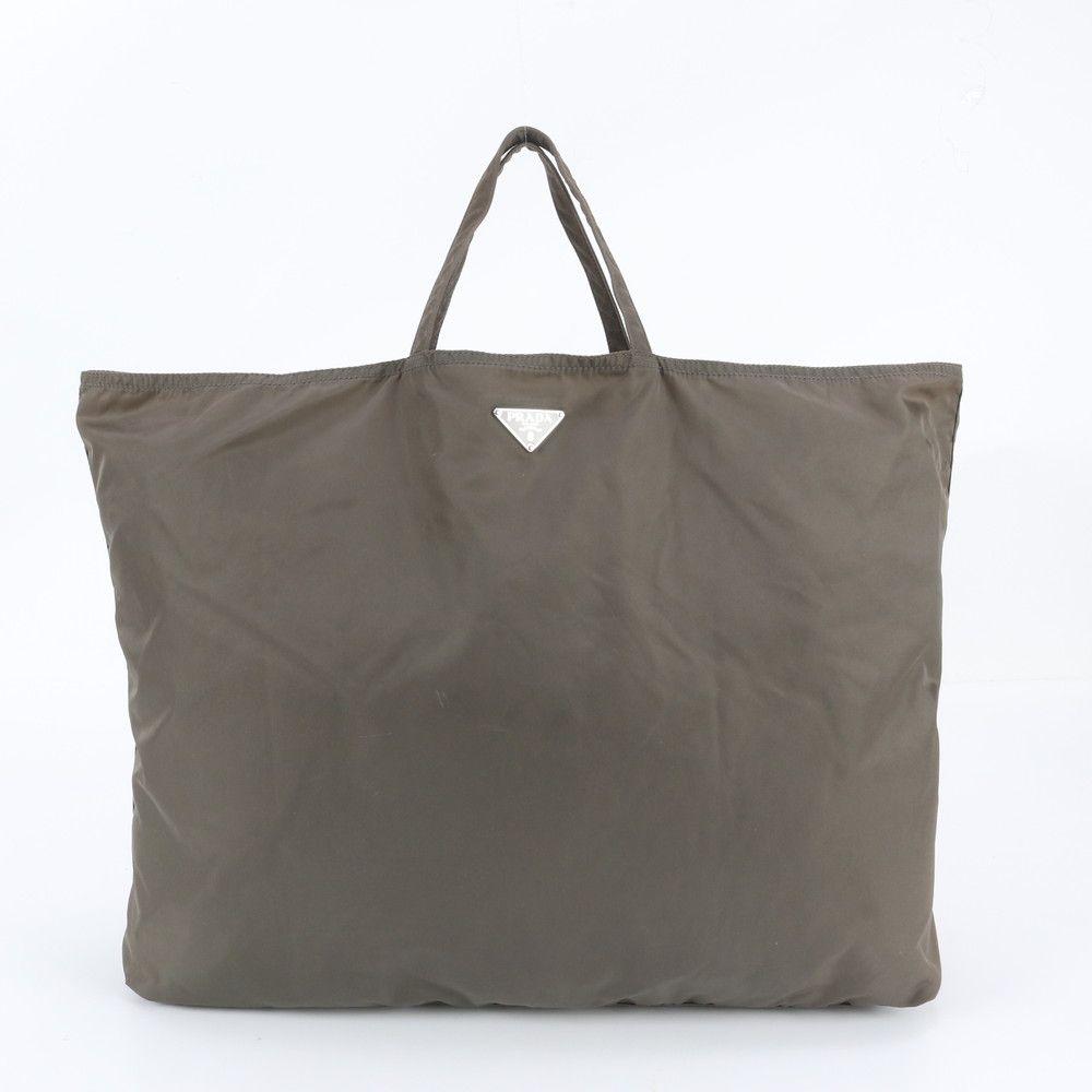 Prada Tessuto Nylon Robot Patchwork Leather Tote Bag Business — view 3