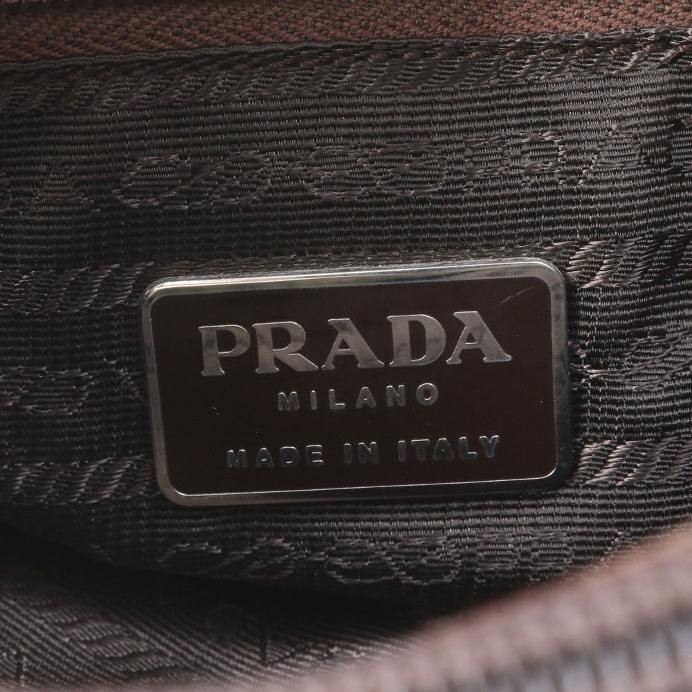 Prada Tessuto Nylon Triangle Logo White Tag with Plastic Chain Shoulder Bag — view 8