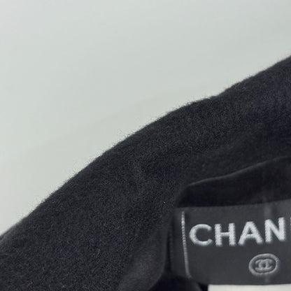 Chanel CC Logo Button Long Coat Double 01A Cashmere Black — view 8