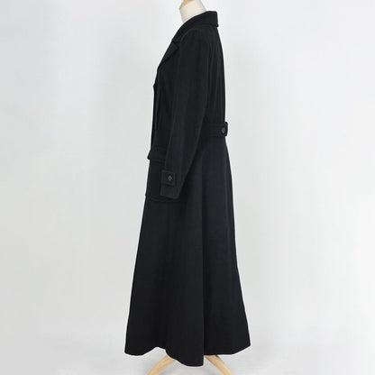 Chanel CC Logo Button Long Coat Double 01A Cashmere Black — view 2