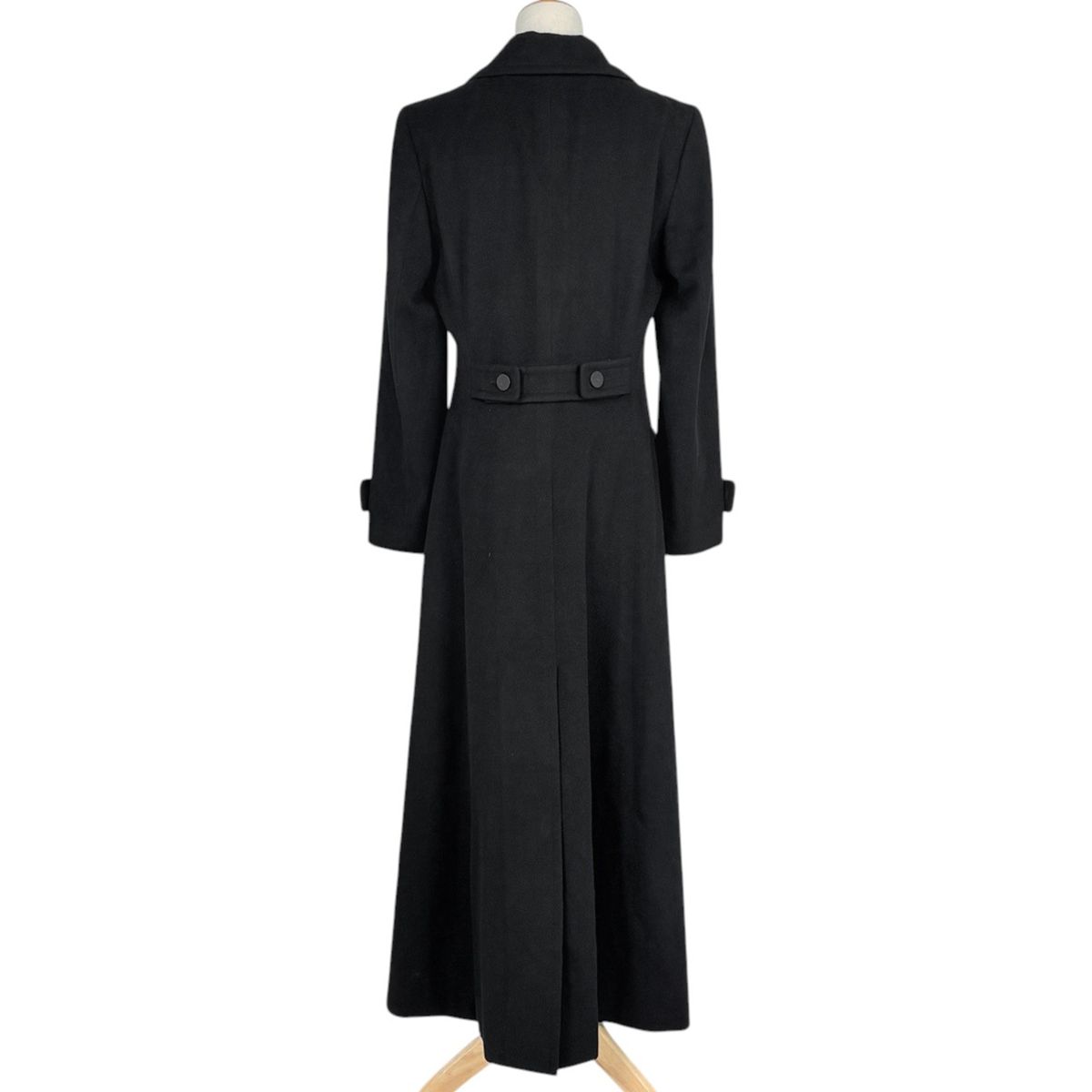 Chanel CC Logo Button Long Coat Double 01A Cashmere Black — view 3