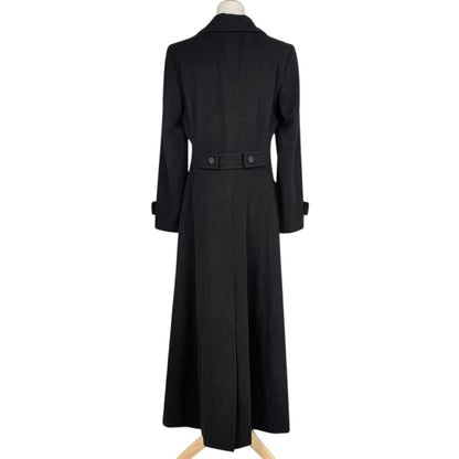 Chanel CC Logo Button Long Coat Double 01A Cashmere Black — view 3