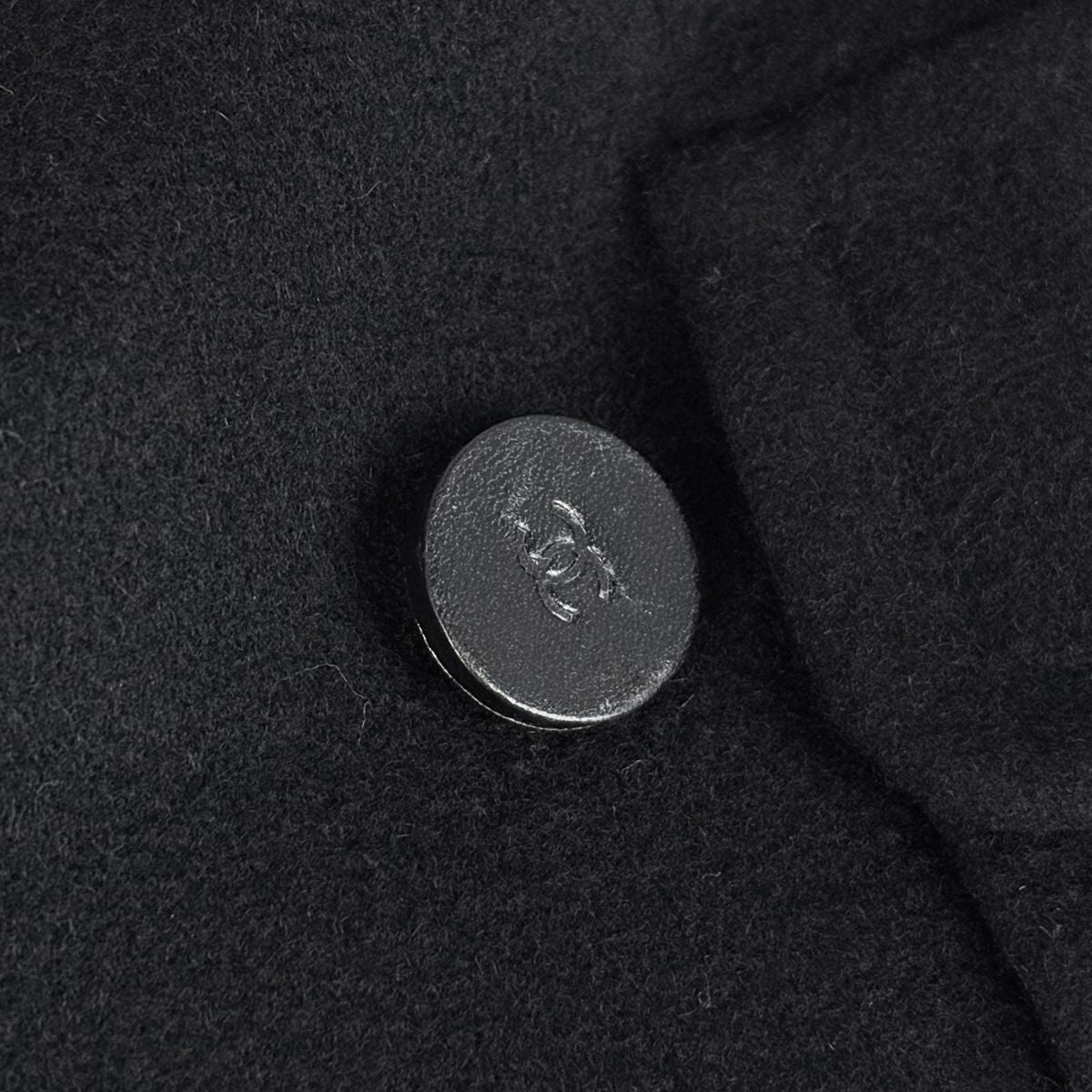Chanel CC Logo Button Long Coat Double 01A Cashmere Black — view 5