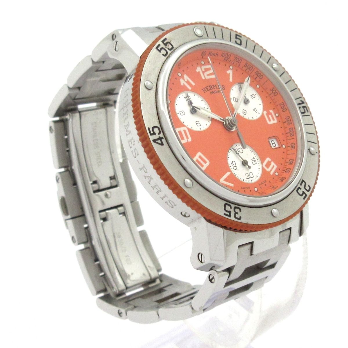 Hermes Watch Clipper Diver Chrono Chronograph SS Orange — view 3