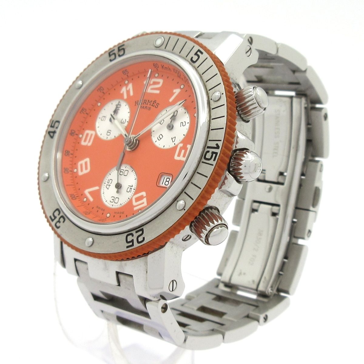 Hermes Watch Clipper Diver Chrono Chronograph SS Orange — view 2