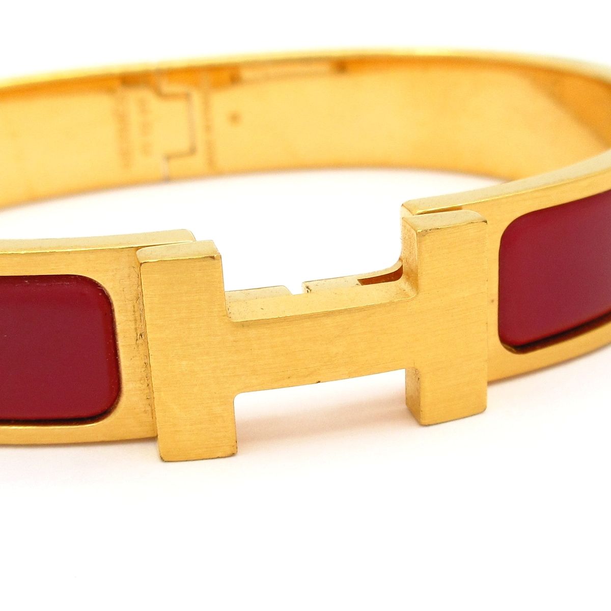 Hermes Bangle Clic HH Gold Bordeaux Bracelet — view 5