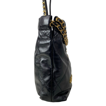 Chanel Shoulder Bag Chanel 22 Mini Black 2-Way Drawstring Chain Matte Gold — view 2