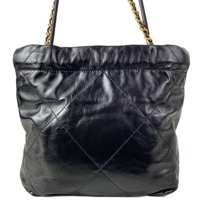 Chanel Shoulder Bag Chanel 22 Mini Black 2-Way Drawstring Chain Matte Gold — view 3