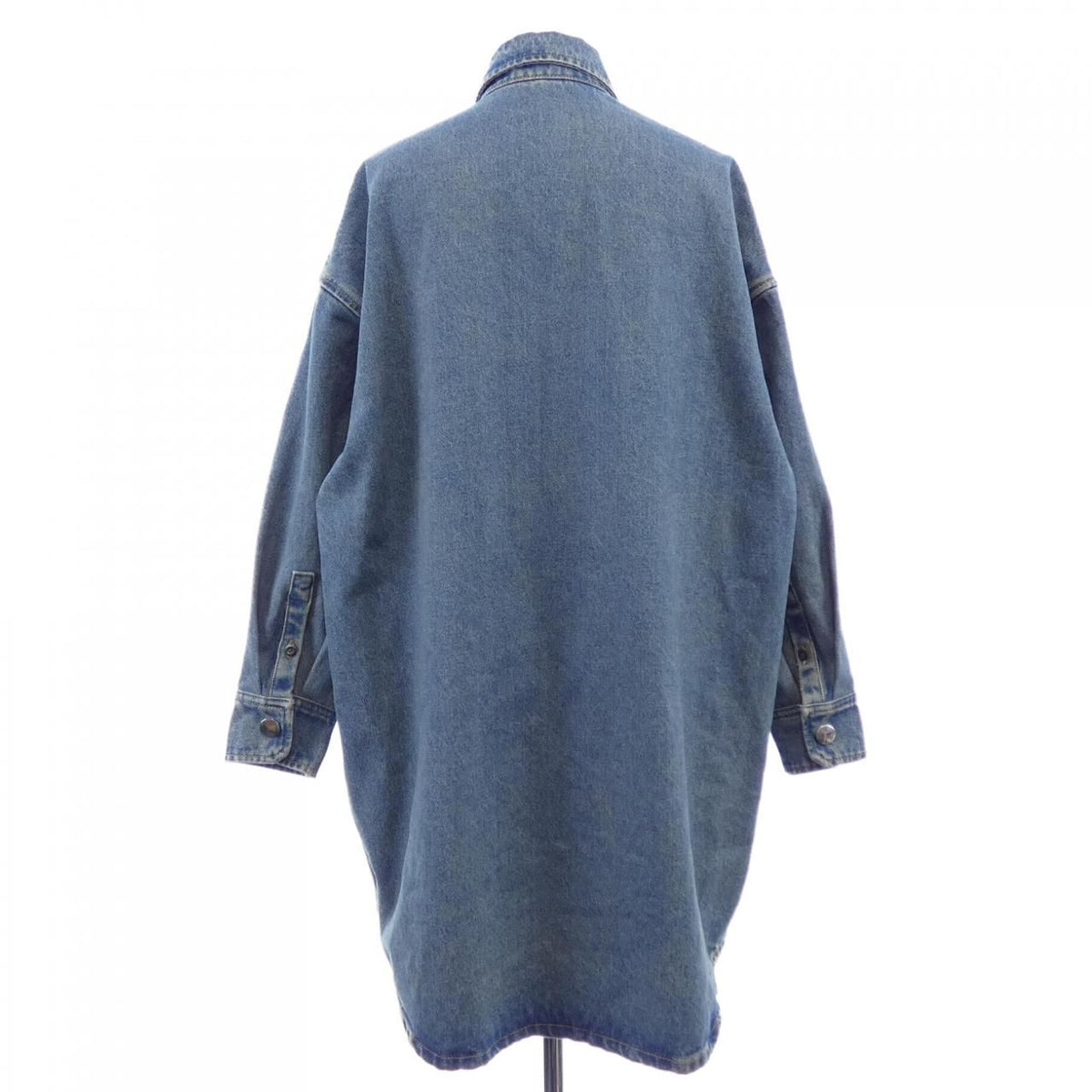 Prada Oversized Organic Denim Triangle Logo Shirt — view 2