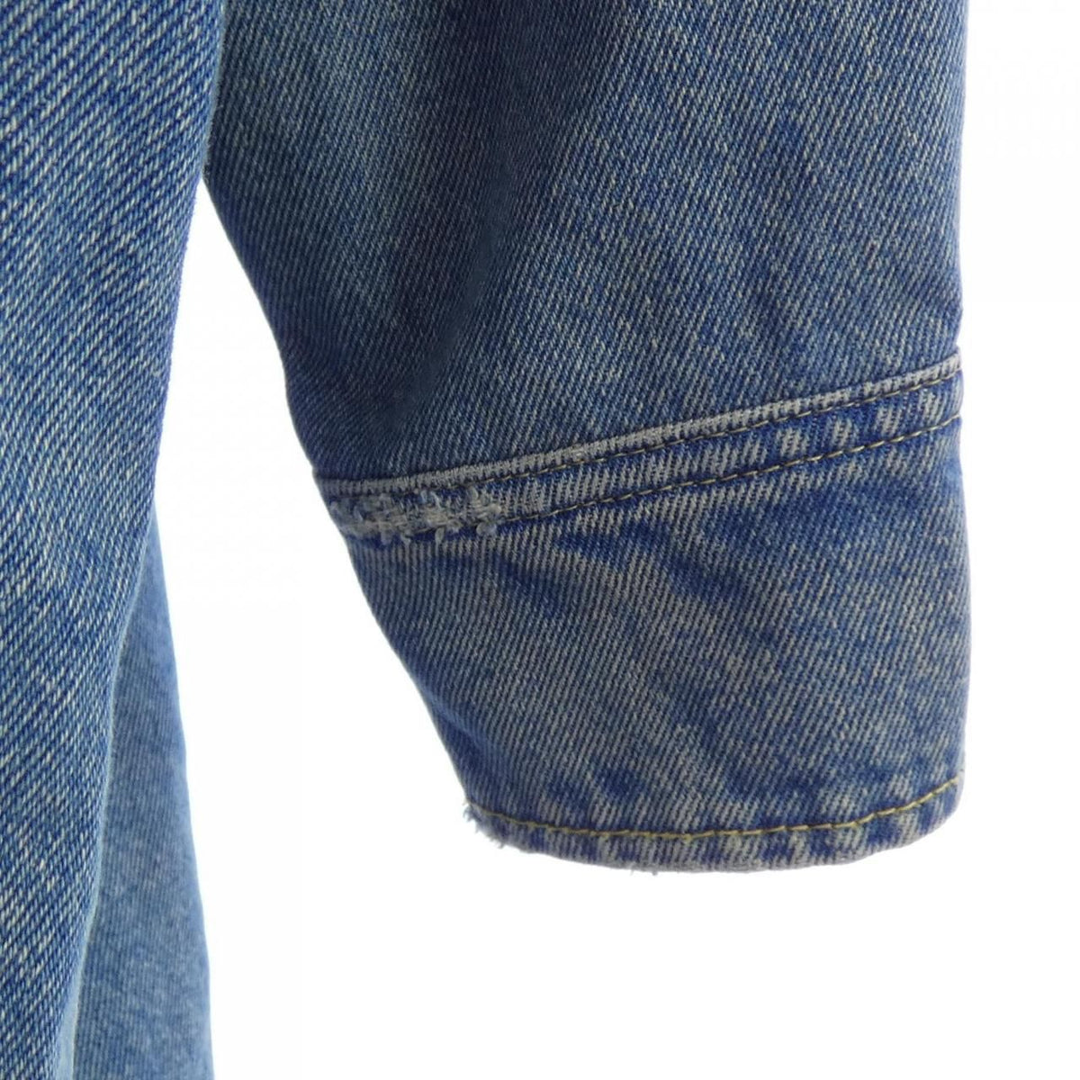 Prada Oversized Organic Denim Triangle Logo Shirt — view 6