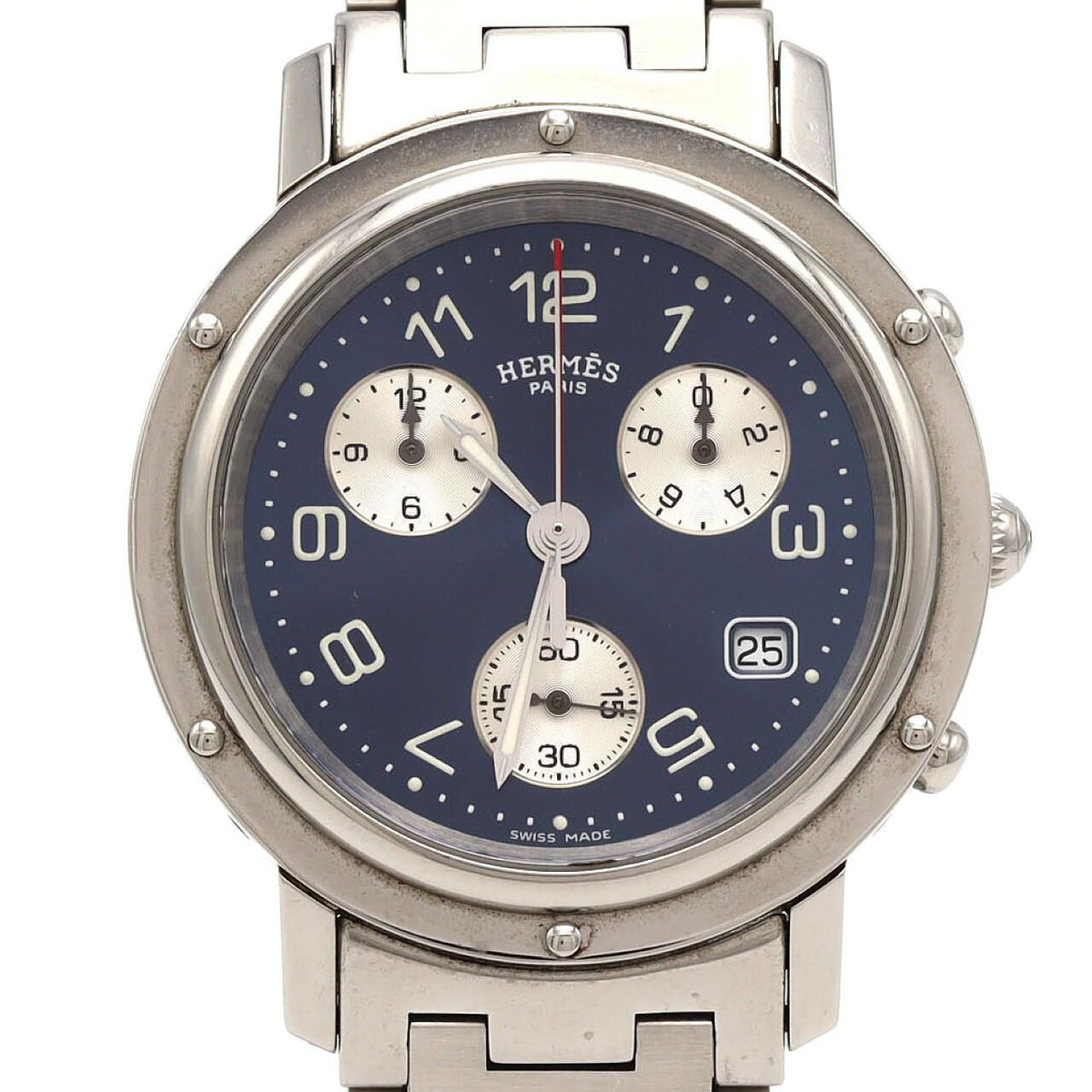 Hermes Clipper Chronograph SS Quartz Watch