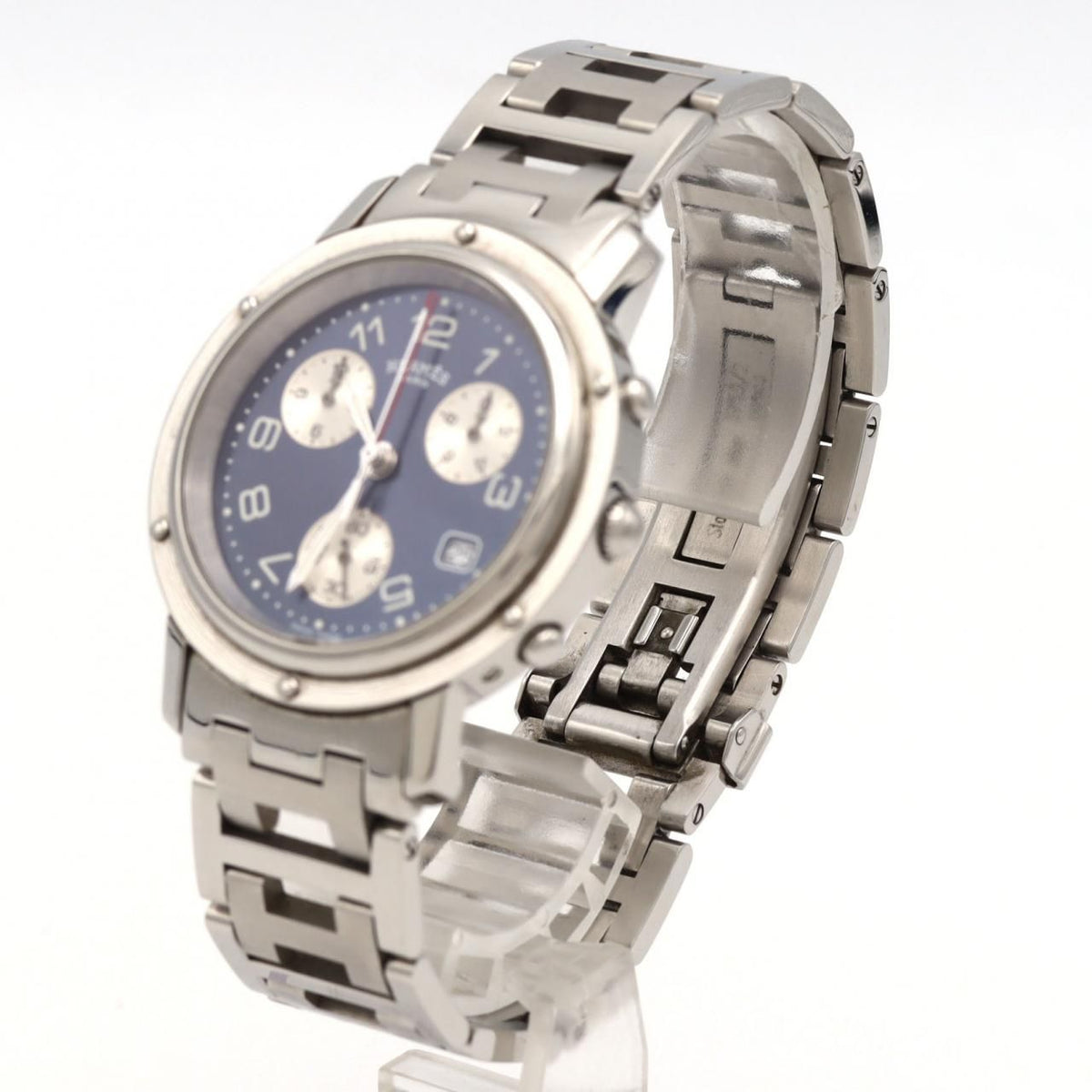 Hermes Clipper Chronograph SS Quartz Watch — view 2