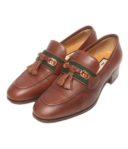 Gucci Tassel Loafers Interlocking G Web Line