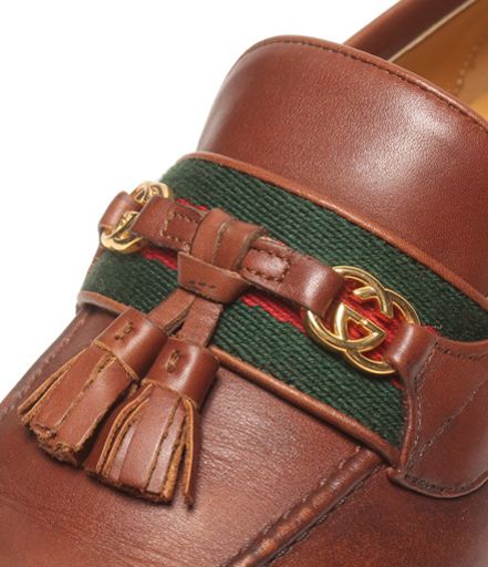 Gucci Tassel Loafers Interlocking G Web Line — view 7