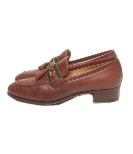 Gucci Tassel Loafers Interlocking G Web Line — view 2