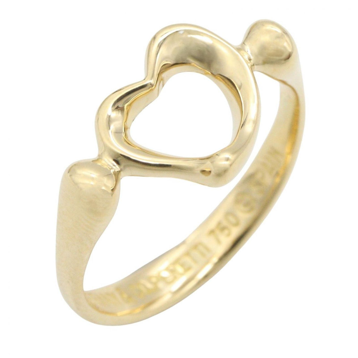 Tiffany & Co Ring Elesa Peretti Open Heart 18K Yellow Gold