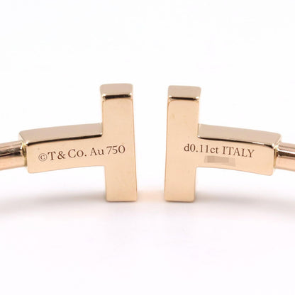 Tiffany & Co Bangle T Wire Diamond Shell 18k Pink Gold Bracelet — view 3