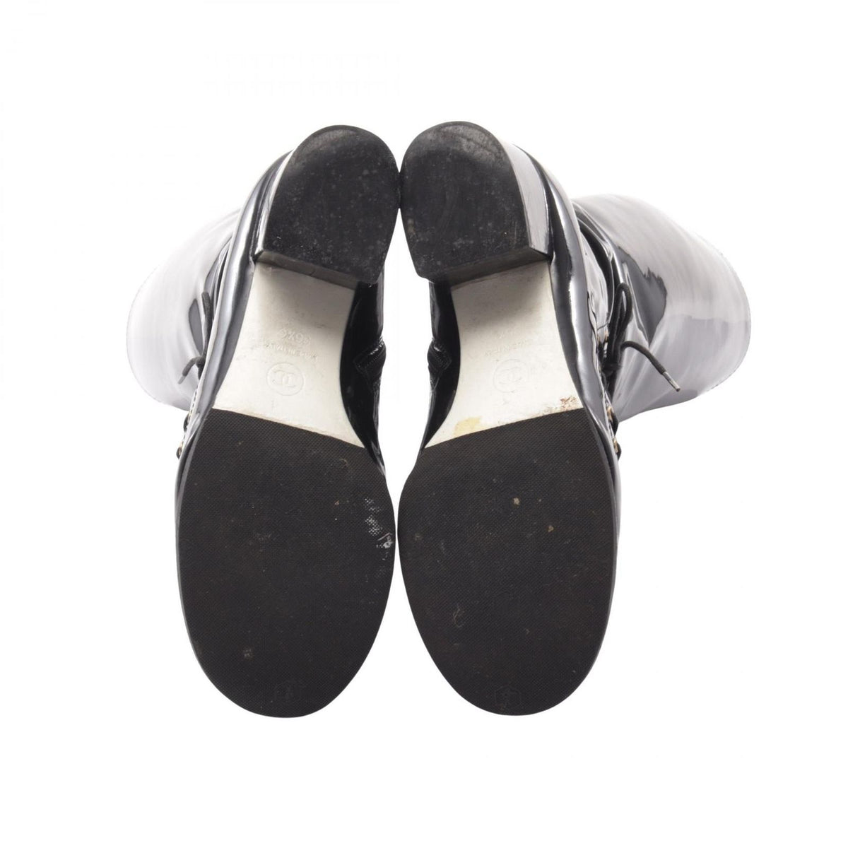 Chanel Boots CC Logo Long Patent Leather — view 4