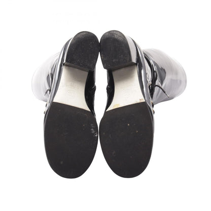Chanel Boots CC Logo Long Patent Leather — view 4