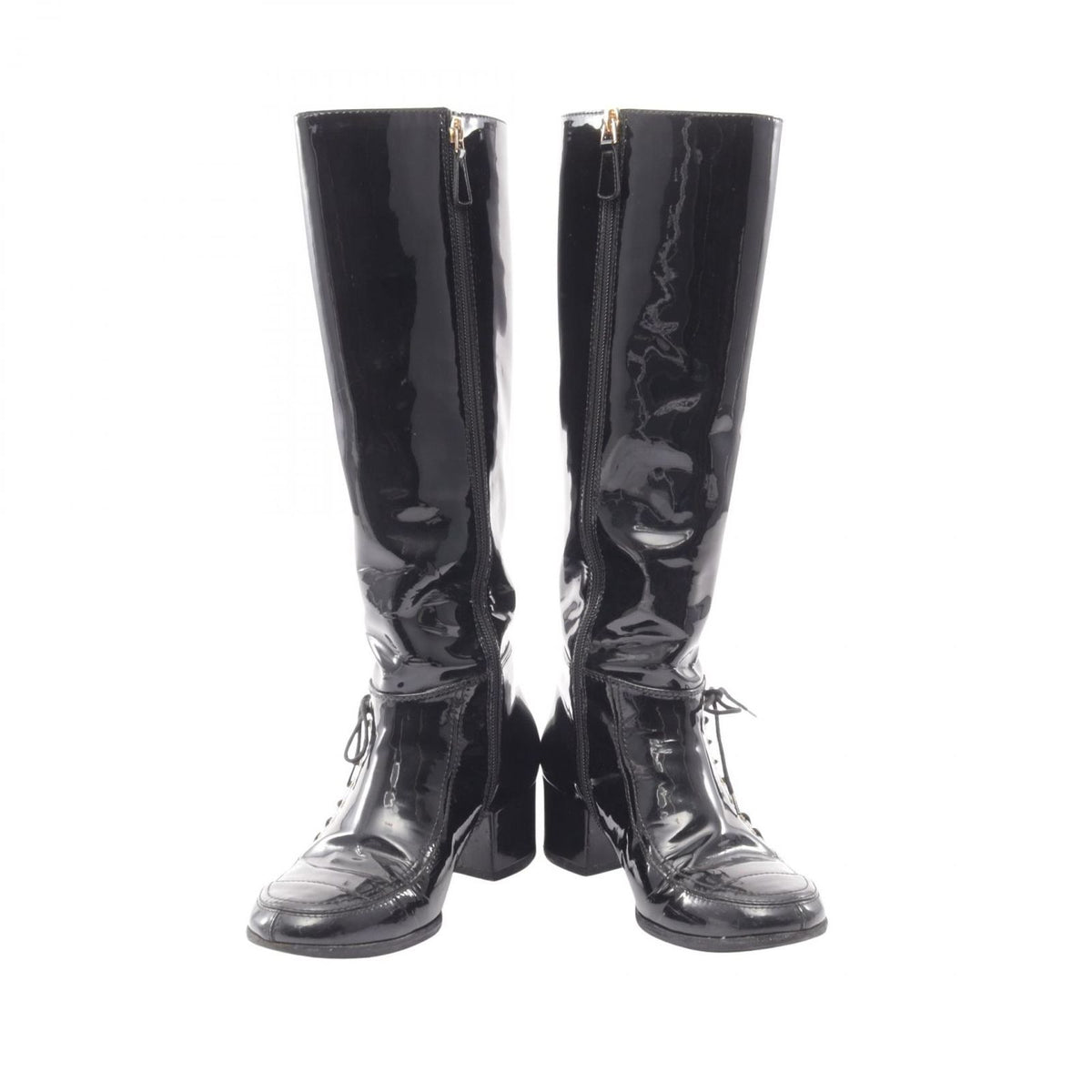 Chanel Boots CC Logo Long Patent Leather — view 3