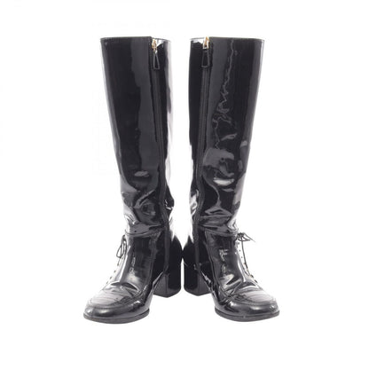 Chanel Boots CC Logo Long Patent Leather — view 3