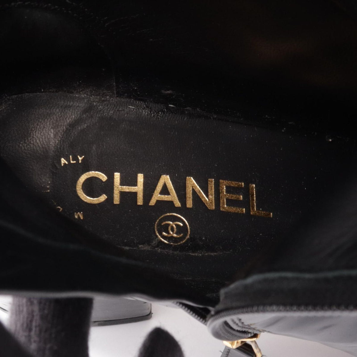 Chanel Boots CC Logo Long Patent Leather — view 5