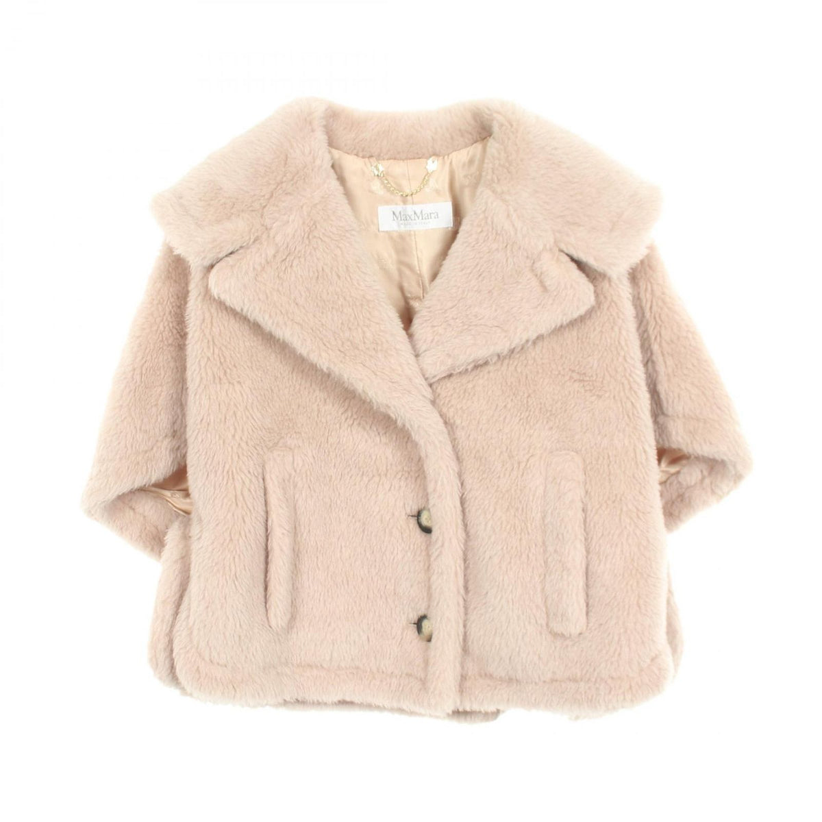 Max Mara Poncho Teddy Bear Cape Coat Wool Silk