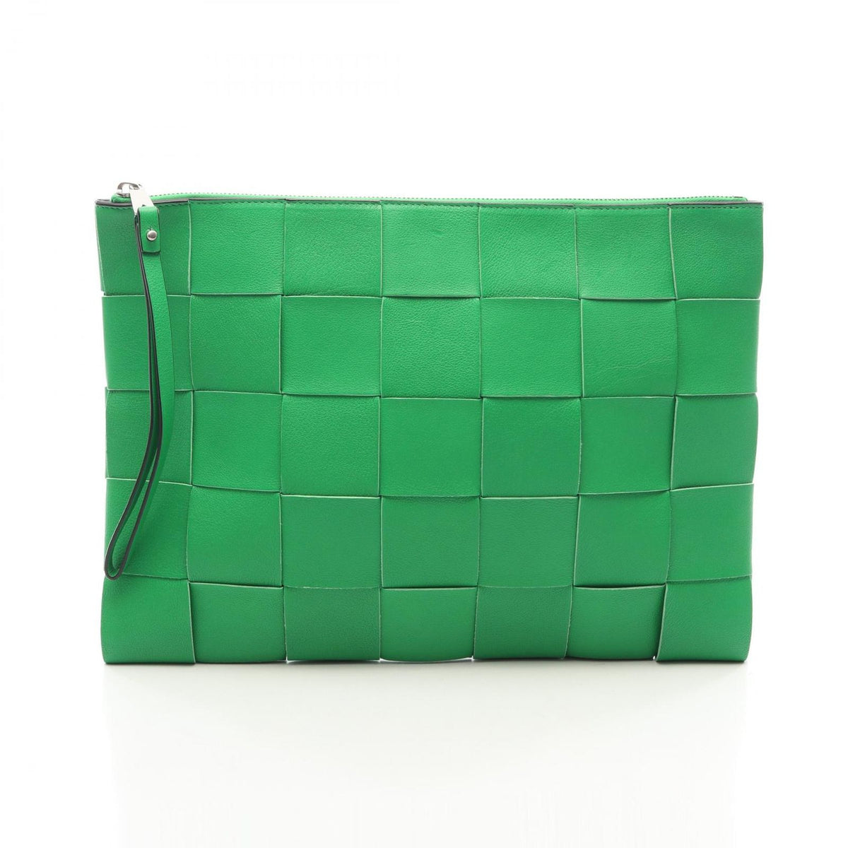 Bottega Veneta Clutch Maxi Intrecciato Green Leather