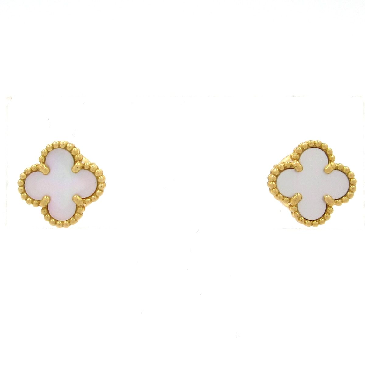 Van Cleef & Arpels Earrings Sweet Alhambra 18k Yellow Gold Mother of Pearl
