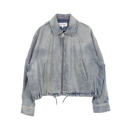 Loewe Denim Jacket Zip Up Distressed Cotton
