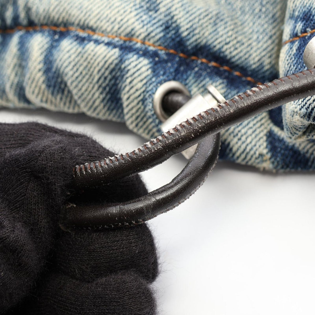 Loewe Denim Jacket Zip Up Distressed Cotton — view 5