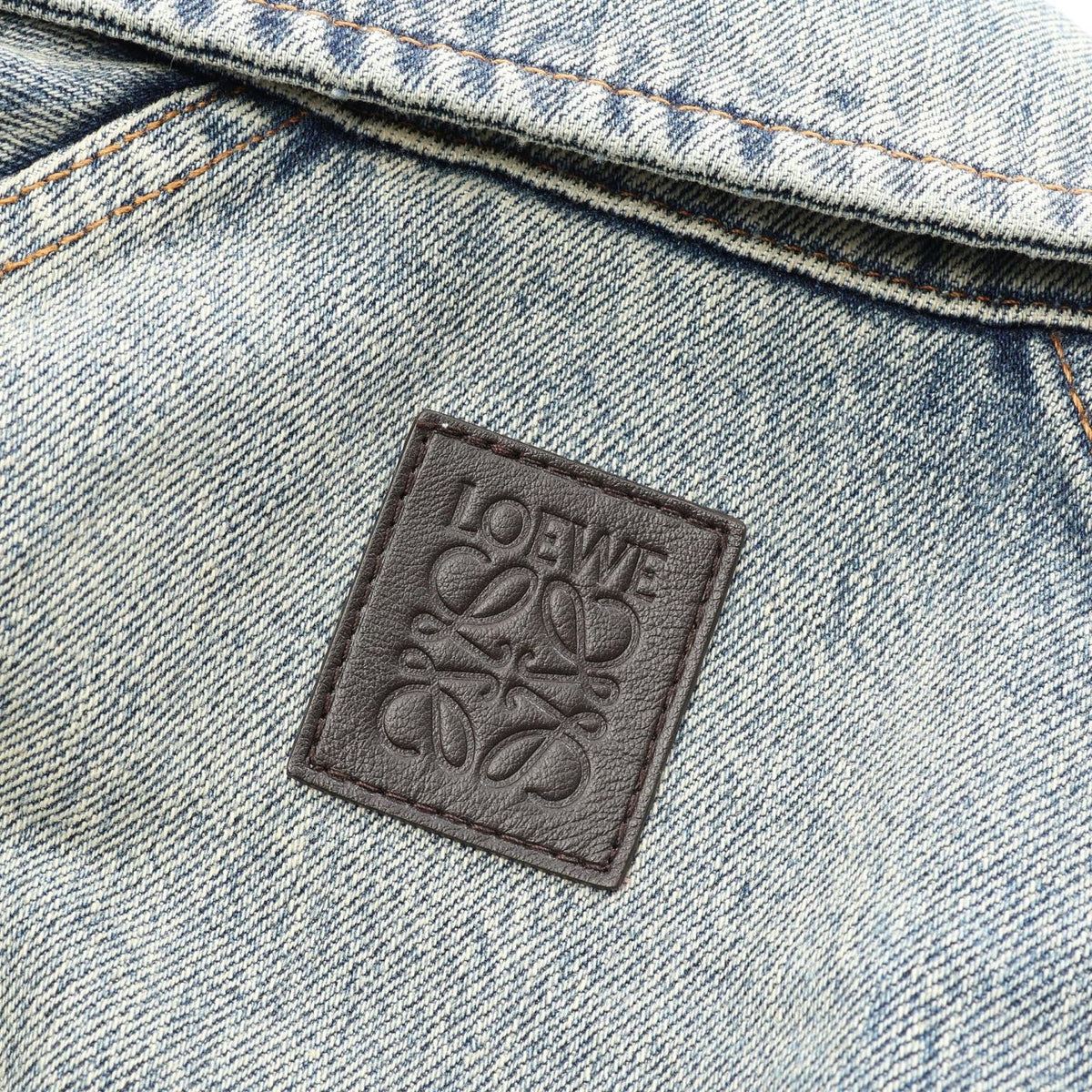 Loewe Denim Jacket Zip Up Distressed Cotton — view 7