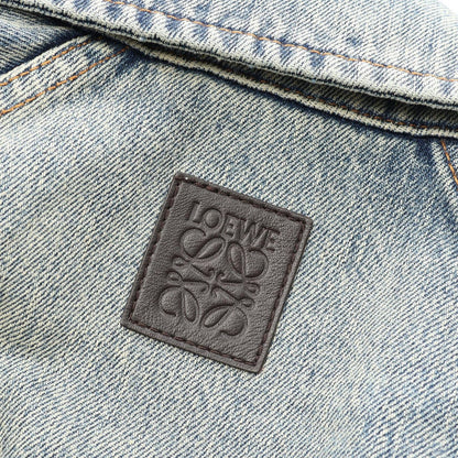 Loewe Denim Jacket Zip Up Distressed Cotton — view 7