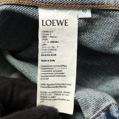 Loewe Denim Jacket Zip Up Distressed Cotton — view 4