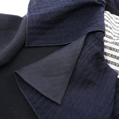 Chanel CC Logo Button Double Breasted Ruffle Wool Coat — view 7