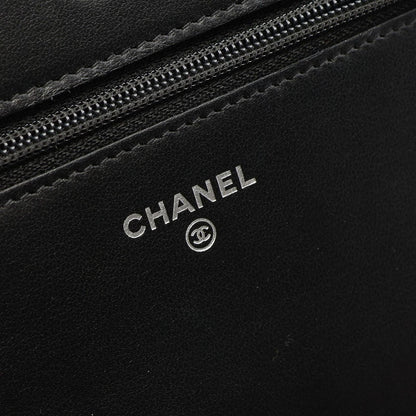 Chanel Shoulder Bag Boy Quilted Black Caviar Leather Chain Wallet — view 4
