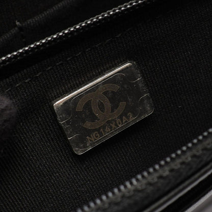Chanel Shoulder Bag Boy Quilted Black Caviar Leather Chain Wallet — view 5