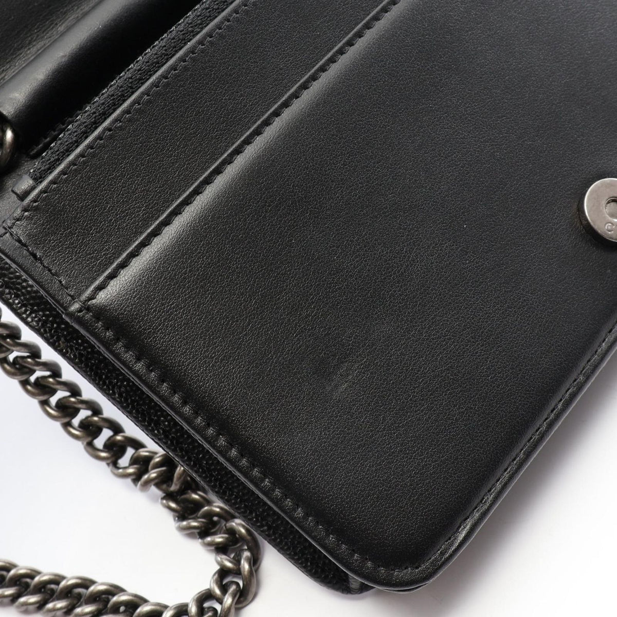 Chanel Shoulder Bag Boy Quilted Black Caviar Leather Chain Wallet — view 7