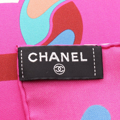 Chanel Scarf CC Logo Chain Pattern Silk — view 2