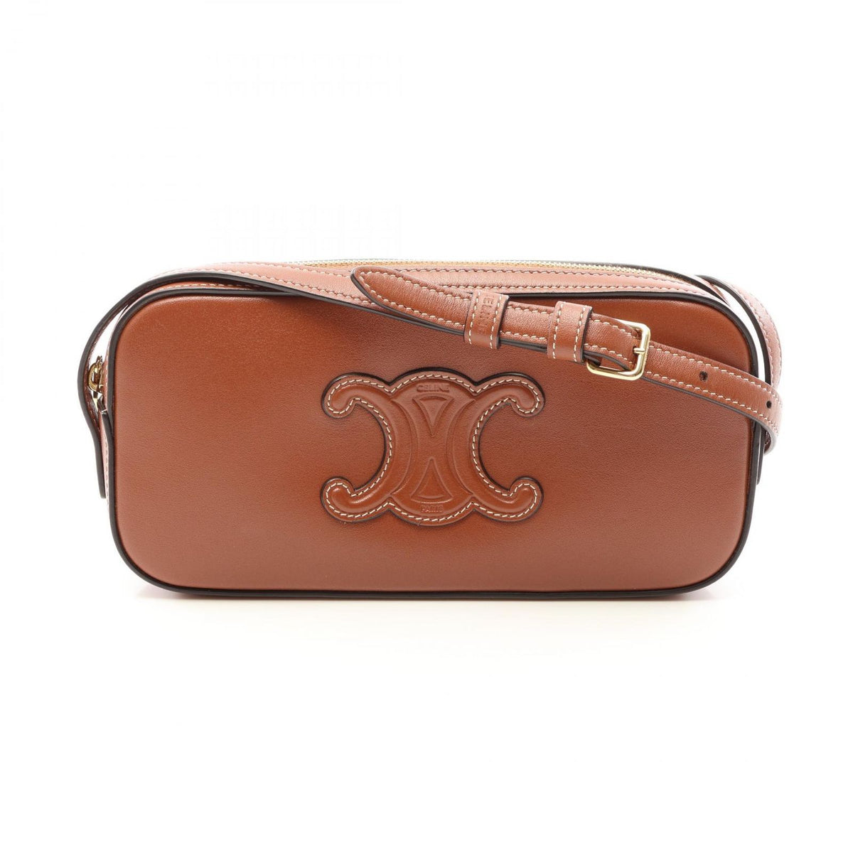 Celine Shoulder Bag Mini Camera Cuir Triomphe Brown Leather