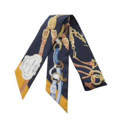 Hermes Scarf Twilly Brides de Gala Applique Pique Ribbon Silk
