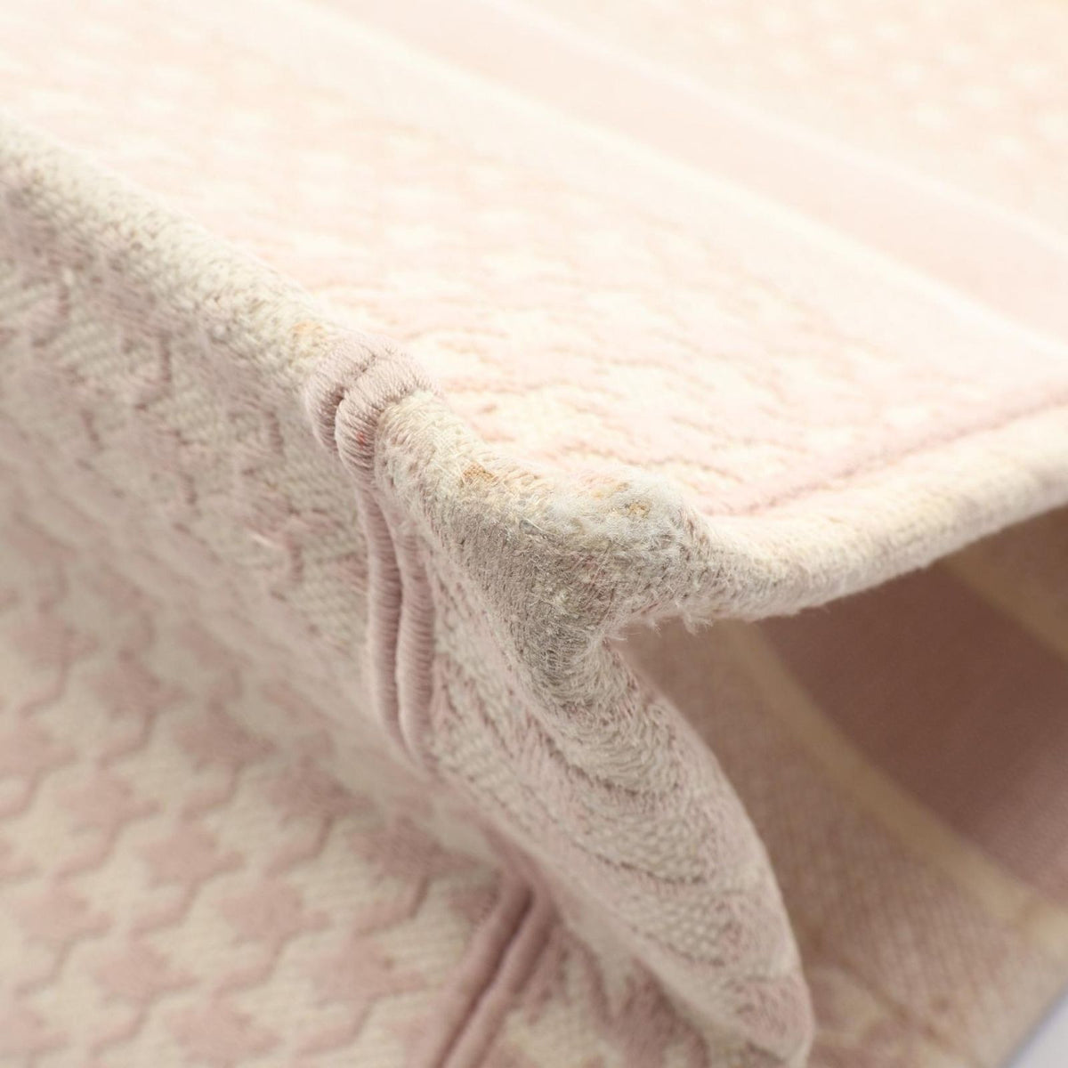 Dior Tote Bag Book Medium Houndstooth Pink White Canvas — view 8